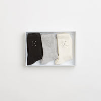 Pop Trading Company Socks (3 Pack) - Off White / Black / Grey thumbnail