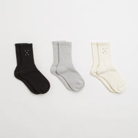 Pop Trading Company Socks (3 Pack) - Off White / Black / Grey thumbnail