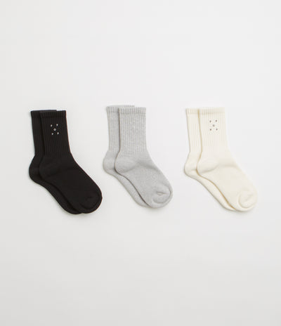 Pop Trading Company Socks (3 Pack) - Off White / Black / Grey