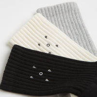 Pop Trading Company Socks (3 Pack) - Off White / Black / Grey thumbnail