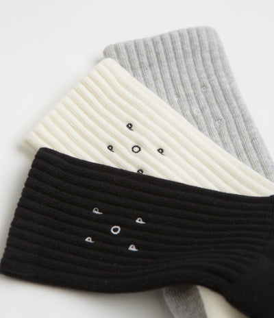 Pop Trading Company Socks (3 Pack) - Off White / Black / Grey