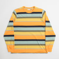 Pop Trading Company Striped Logo Long Sleeve T-Shirt - Yellow / Multicolour thumbnail