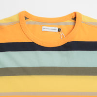 Pop Trading Company Striped Logo Long Sleeve T-Shirt - Yellow / Multicolour thumbnail