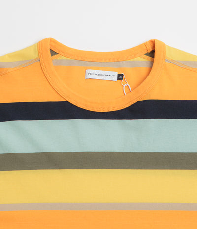 Pop Trading Company Striped Logo Long Sleeve T-Shirt - Yellow / Multicolour