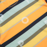 Pop Trading Company Striped Logo Long Sleeve T-Shirt - Yellow / Multicolour thumbnail