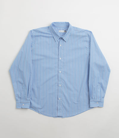 Pop Trading Company Striped Logo Shirt - Blue