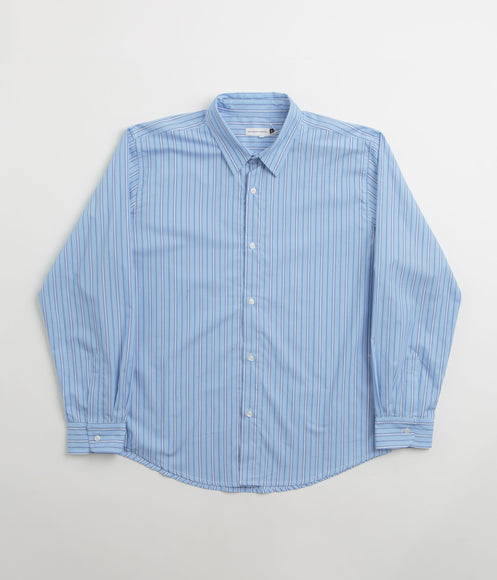 Pop Trading Company Striped Logo Shirt - Blue