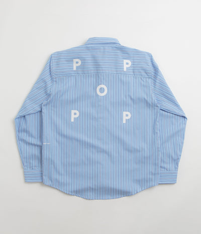 Pop Trading Company Striped Logo Shirt - Blue