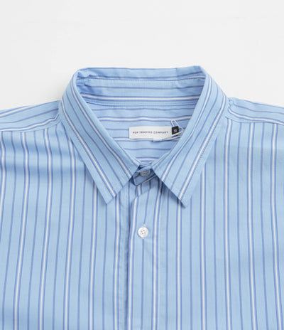 Pop Trading Company Striped Logo Shirt - Blue