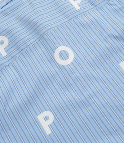 Pop Trading Company Striped Logo Shirt - Blue