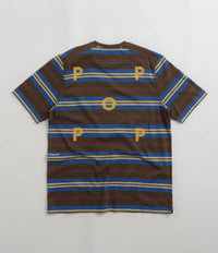 Pop Trading Company Striped Logo T-Shirt - Delicioso / Multi