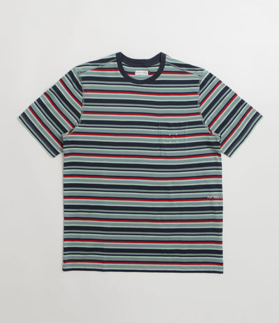 Pop Trading Company Striped Pocket T-Shirt - Multicolour / Red