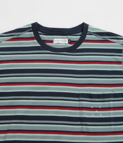 Pop Trading Company Striped Pocket T-Shirt - Multicolour / Red