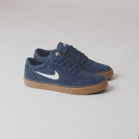 Nike SB Chron 2 Shoes - Navy / White - Navy - Gum Light Brown thumbnail