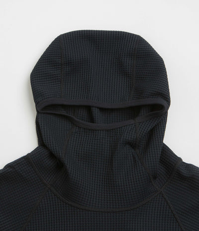 Purple Mountain Observatory Waffle Balaclava Hoodie - Black