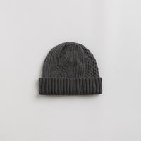 RoToTo Aran Cable Beanie - Black Denim thumbnail