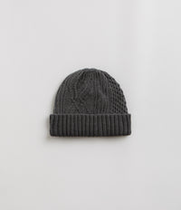 RoToTo Aran Cable Beanie - Black Denim