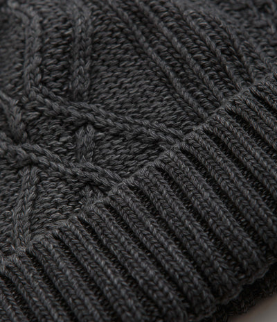 RoToTo Aran Cable Beanie - Black Denim