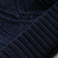 RoToTo Aran Cable Beanie - Dark Denim thumbnail