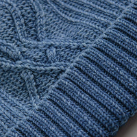 RoToTo Aran Cable Beanie - Light Denim thumbnail