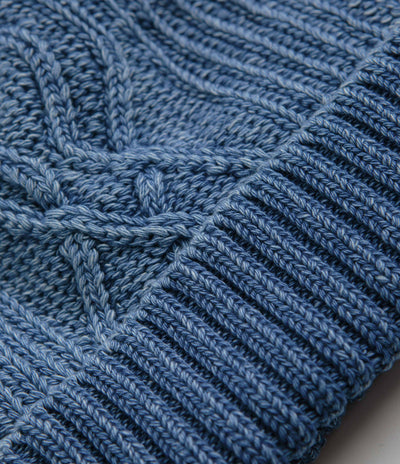 RoToTo Aran Cable Beanie - Light Denim