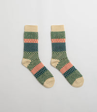 RoToTo Check & Step Socks - Green