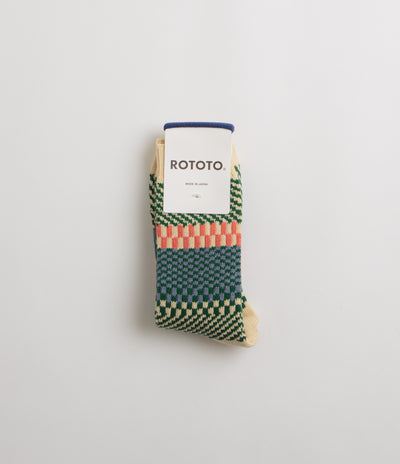 RoToTo Check & Step Socks - Green