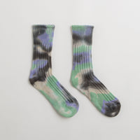 RoToTo Chunky Ribbed Socks - Black / Mint / Purple thumbnail