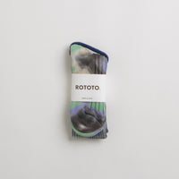 RoToTo Chunky Ribbed Socks - Black / Mint / Purple thumbnail