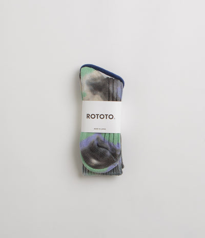 RoToTo Chunky Ribbed Socks - Black / Mint / Purple