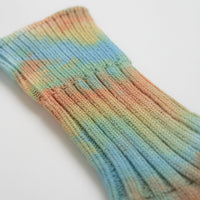 RoToTo Chunky Ribbed Socks - Orange / Light Blue / Light Yellow thumbnail