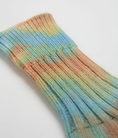 RoToTo Chunky Ribbed Socks - Orange / Light Blue / Light Yellow