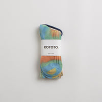 RoToTo Chunky Ribbed Socks - Orange / Light Blue / Light Yellow thumbnail