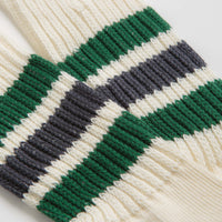 RoToTo Coarse Ribbed Socks - Green / Charcoal thumbnail