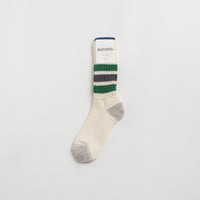 RoToTo Coarse Ribbed Socks - Green / Charcoal thumbnail