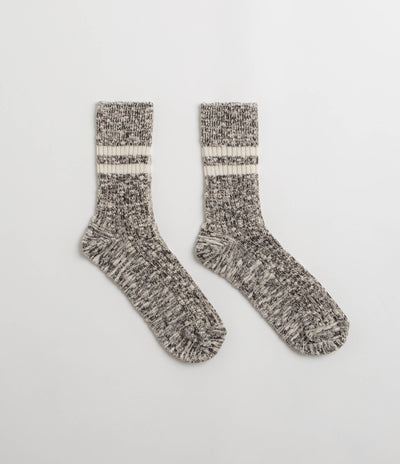 RoToTo OG Cotton Slub Stripe Socks - Black