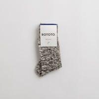 RoToTo OG Cotton Slub Stripe Socks - Black thumbnail