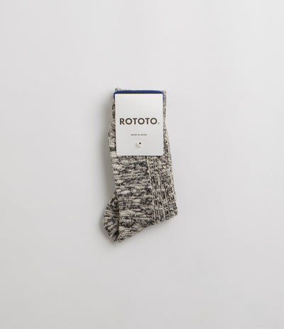 RoToTo OG Cotton Slub Stripe Socks - Black