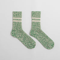 RoToTo OG Cotton Slub Stripe Socks - Green thumbnail