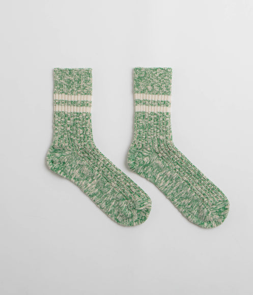 RoToTo OG Cotton Slub Stripe Socks - Green