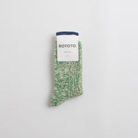 RoToTo OG Cotton Slub Stripe Socks - Green thumbnail