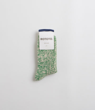 RoToTo OG Cotton Slub Stripe Socks - Green