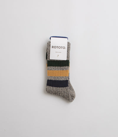 RoToTo Park Stripe Socks - Dark Grey