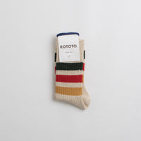 RoToTo Park Stripe Socks - Ivory thumbnail