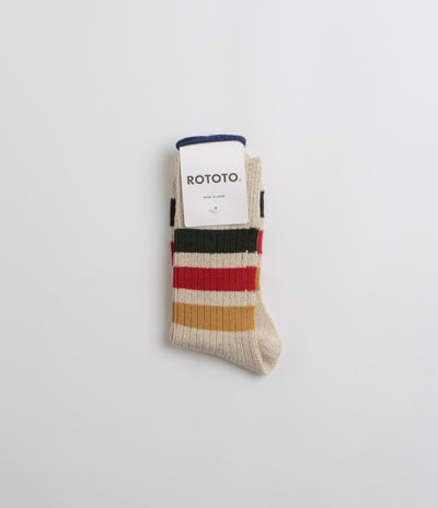 RoToTo Park Stripe Socks - Ivory