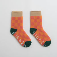 RoToTo Pile Room Socks - Beige / Dark Green thumbnail