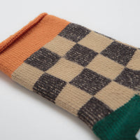 RoToTo Pile Room Socks - Beige / Dark Green thumbnail