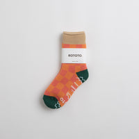 RoToTo Pile Room Socks - Beige / Dark Green thumbnail