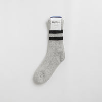 RoToTo Retro Winter Socks - Grey / Black thumbnail