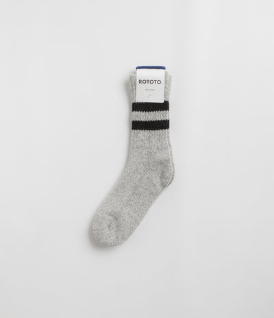 RoToTo Retro Winter Socks - Grey / Black